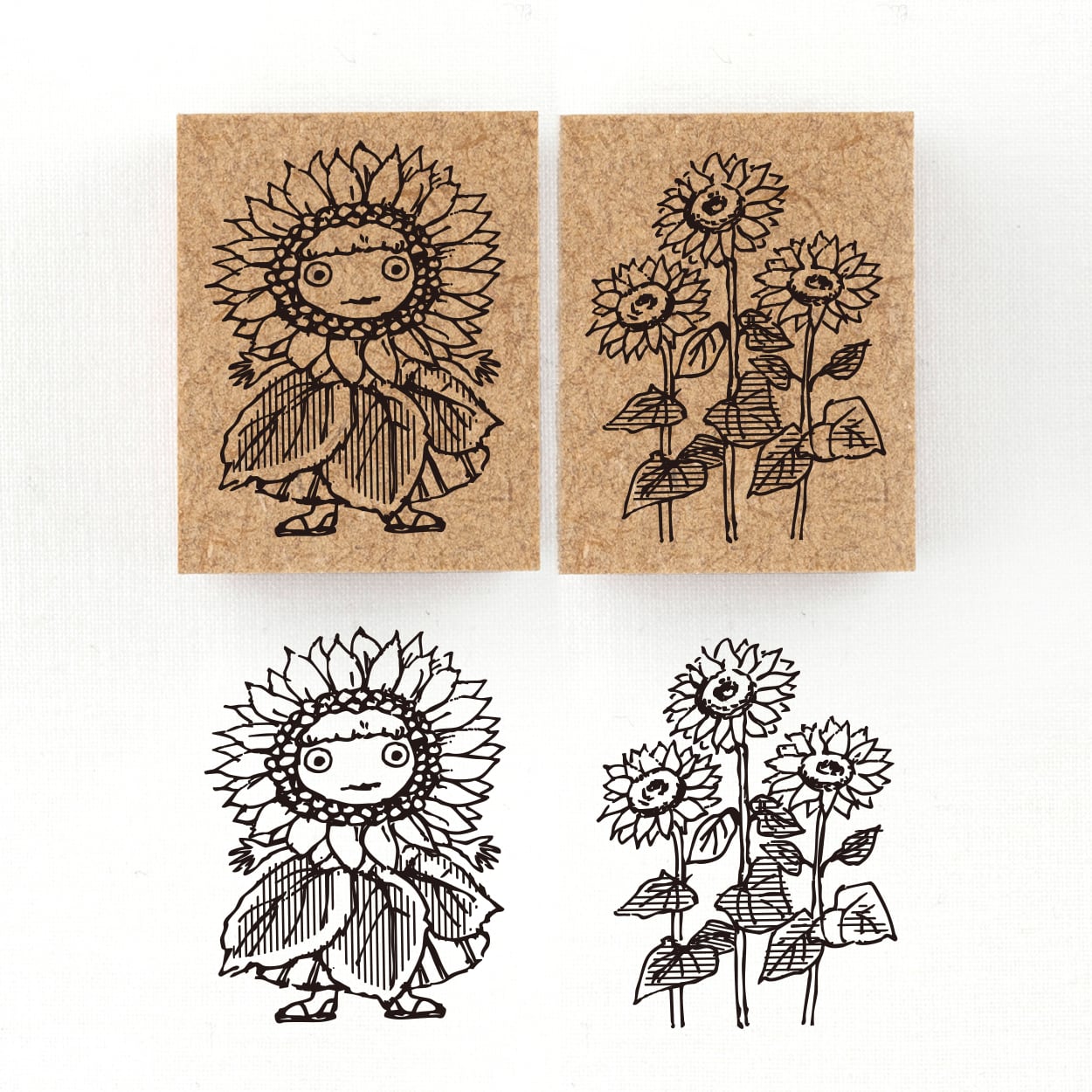 『ヒマワリの精霊 ソレイユ Soleil』花の精霊フローラニマ達のスタンプ 26×34mm