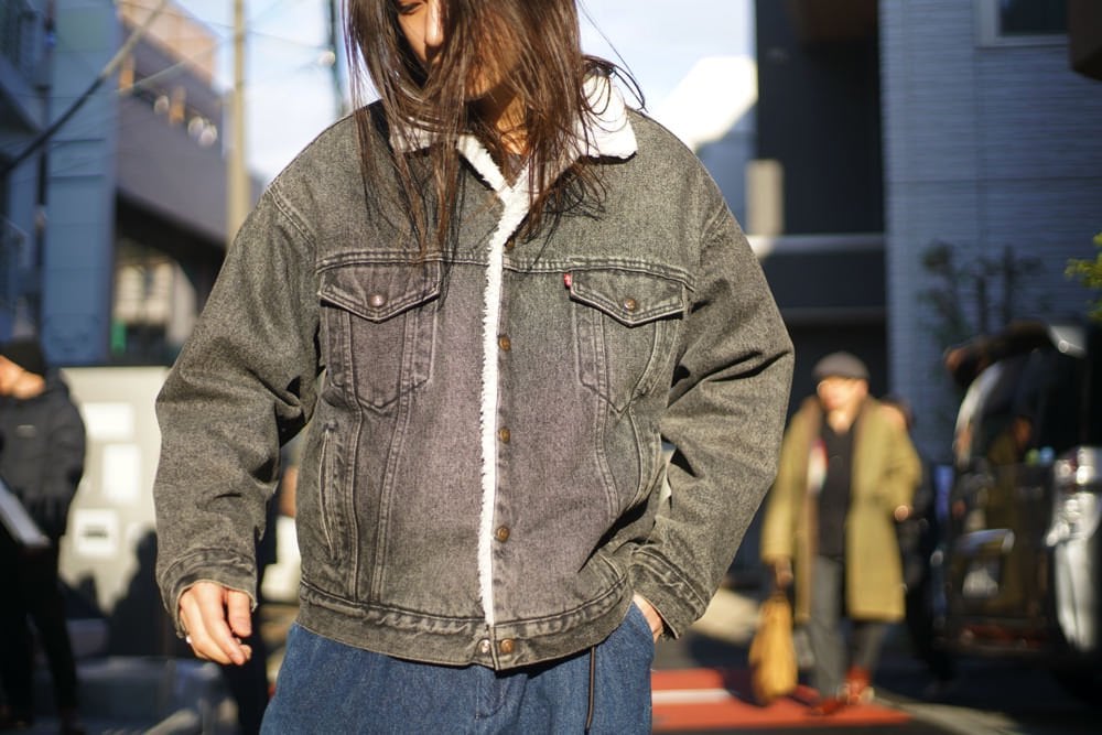 Levis [Levis 70609-4858 Made In USA] Boa Lined Black Denim Jacket