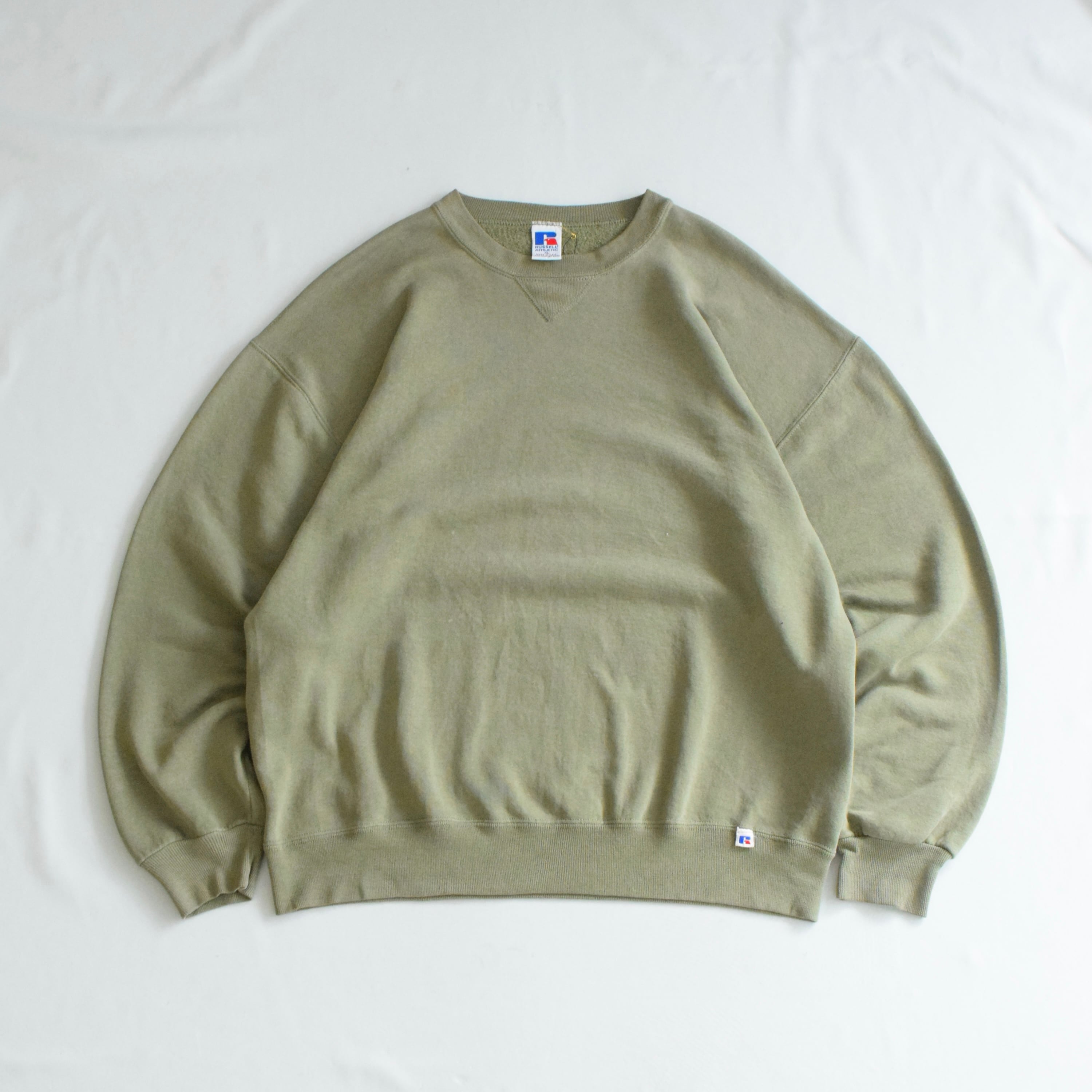 90's USA製 RUSSELL ATHLETIC スウェット メンズXL 薄グリーン 無地