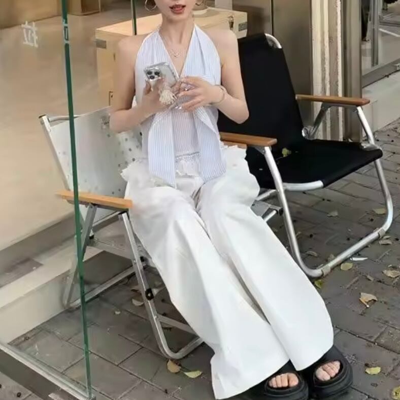 halter neck ribbon tops