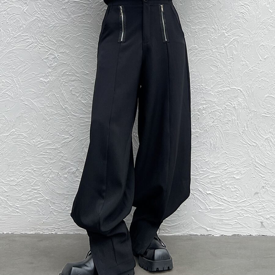 ジップドレープパンツ ワイドパンツ 10065