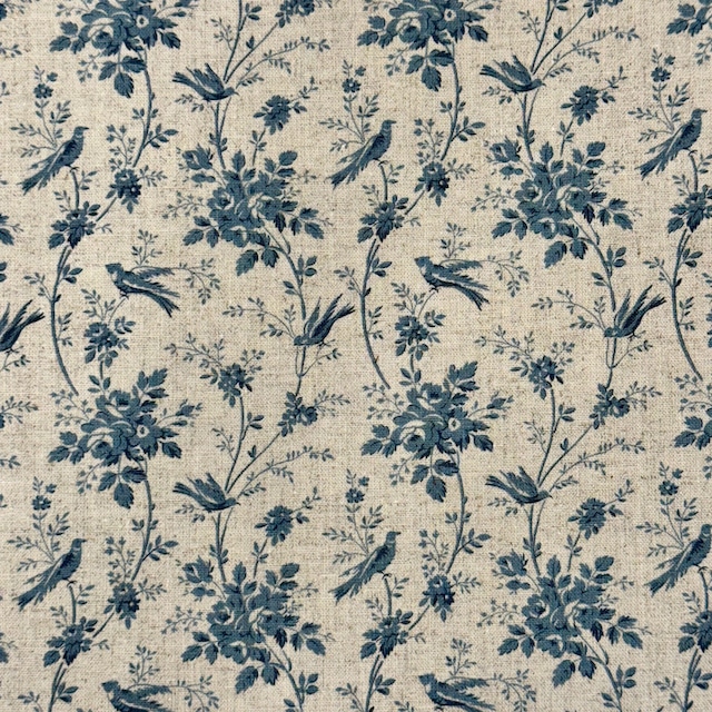 French General 13996 12L Fleur De Paris Linen Oiseaux French blue