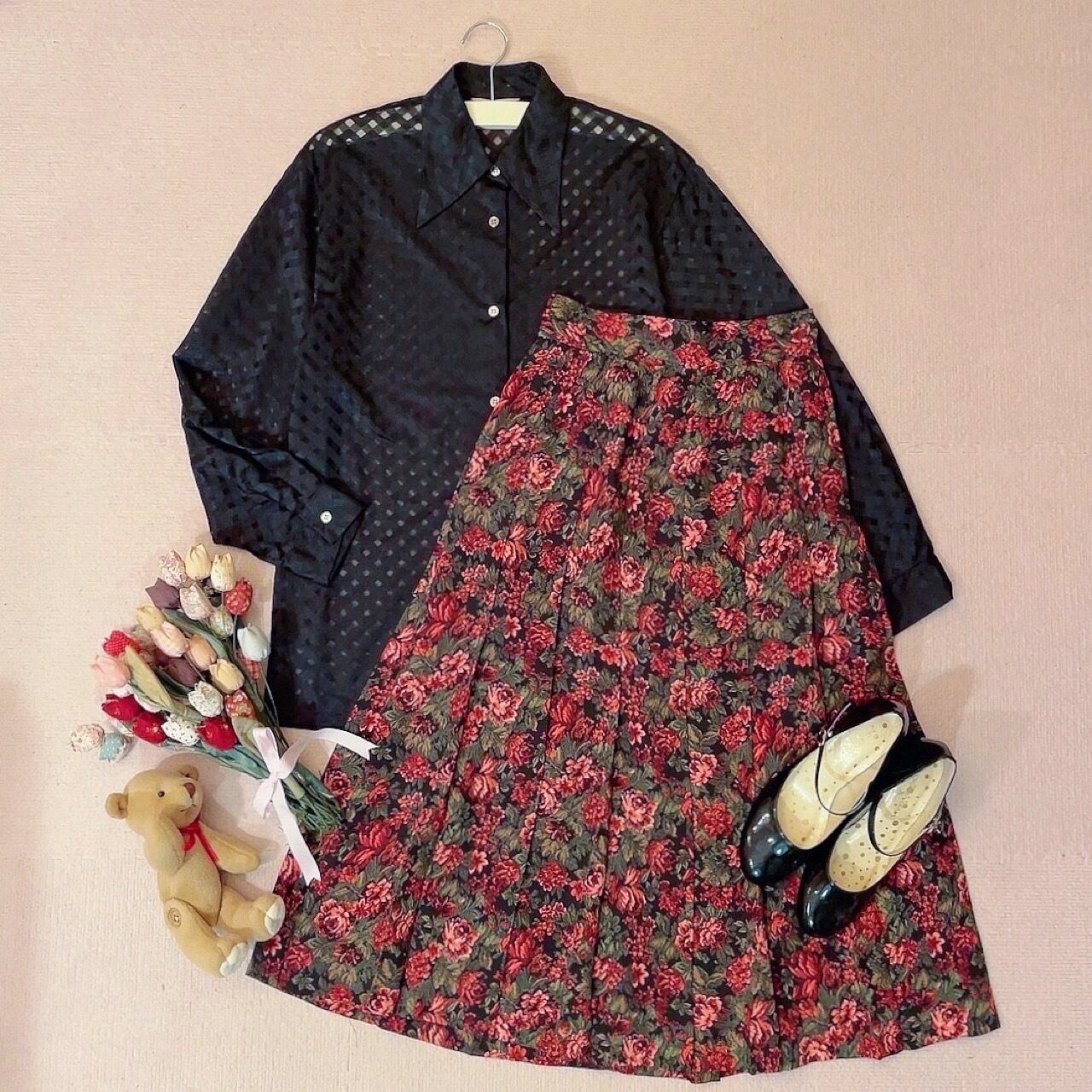 black sheer check shirt