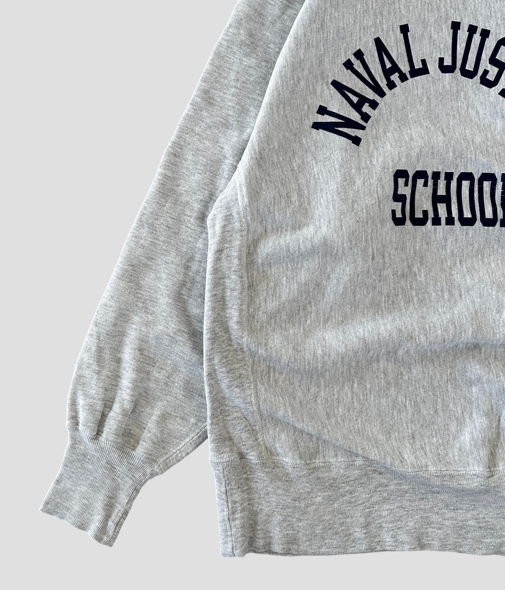 Champion- Vintage 90s XL NAVAL JUSTICE SCHOOL Reverse Weave Sweat