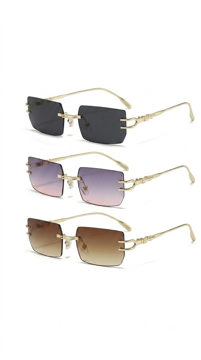 Rimless Square Metal Sunglasses