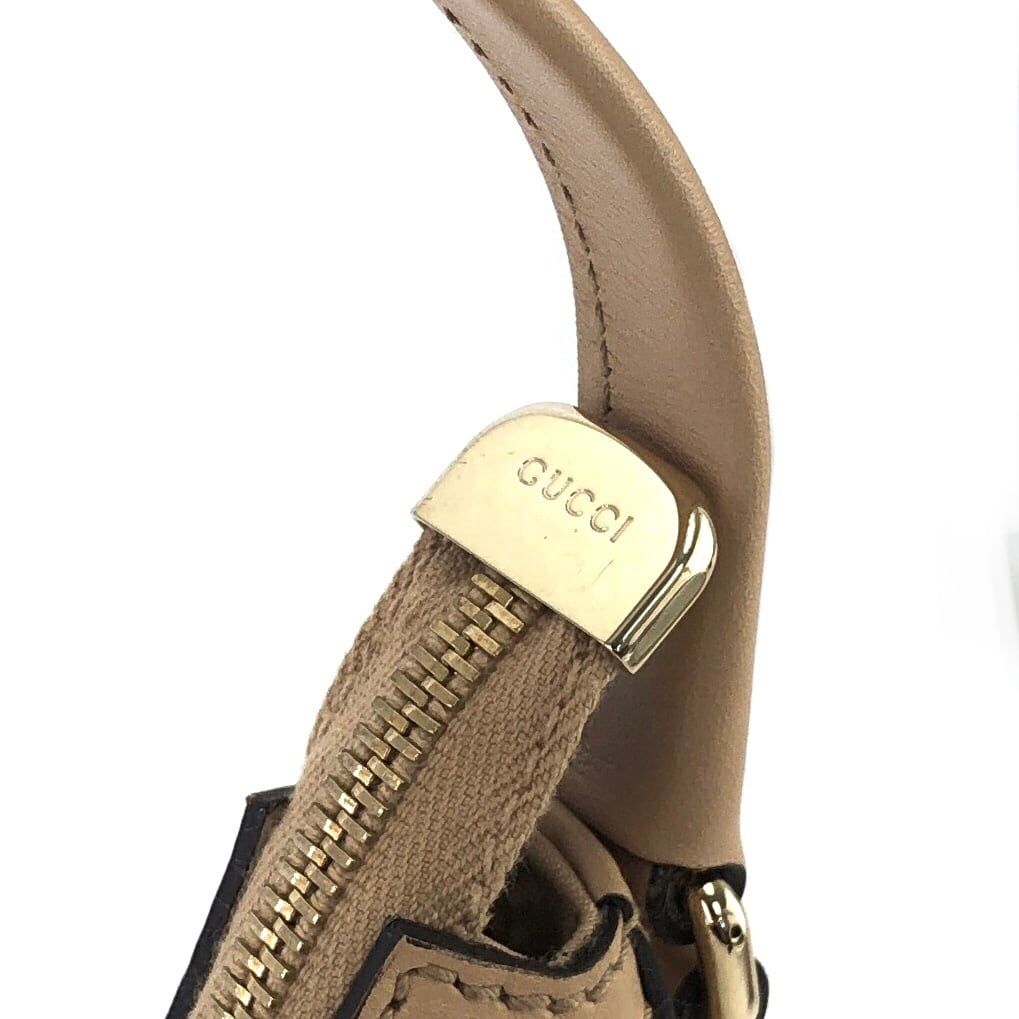 GUCCI グッチ GG柄 GGロゴ キャンバス レザー ホーボーバッグ