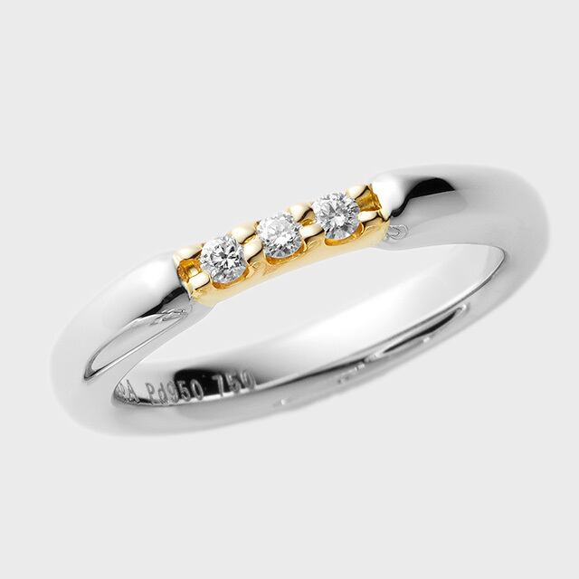 PORTADA BABY RING PUENTE(ダイヤあり)K18YG×Pt950(ポルターダ