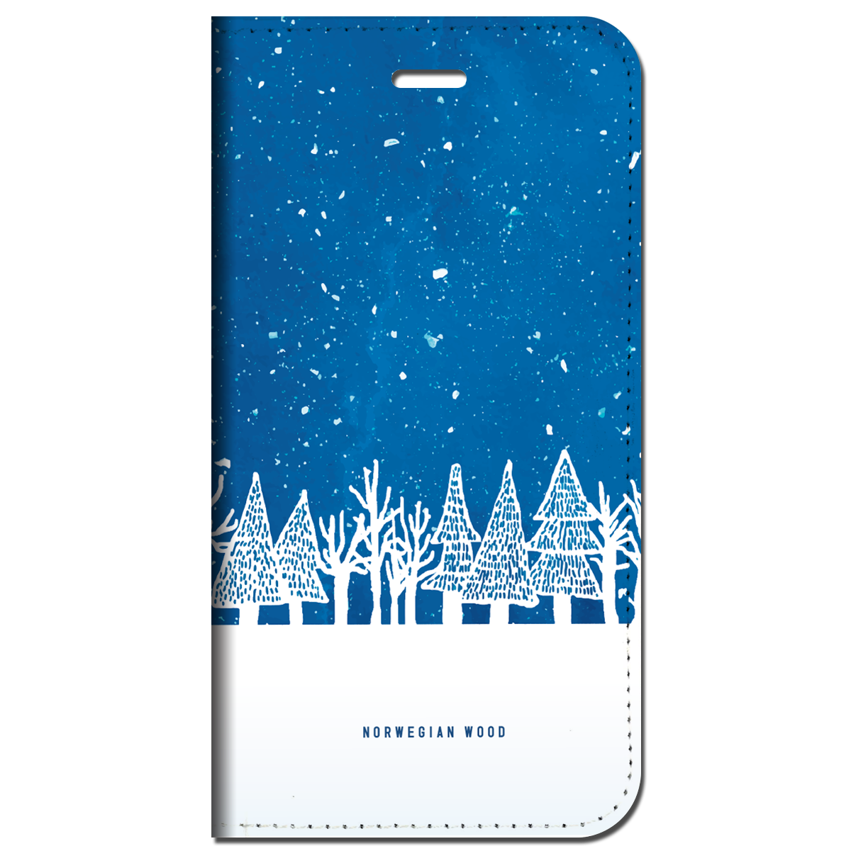 iPhone対応 スマホ 手帳型ケース ノルウェーの森 イラスト 季節 冬 【iPhone17 / iPhone16 / iPhone16e / iPhoneSE 他 iPhone各機種対応】 st50