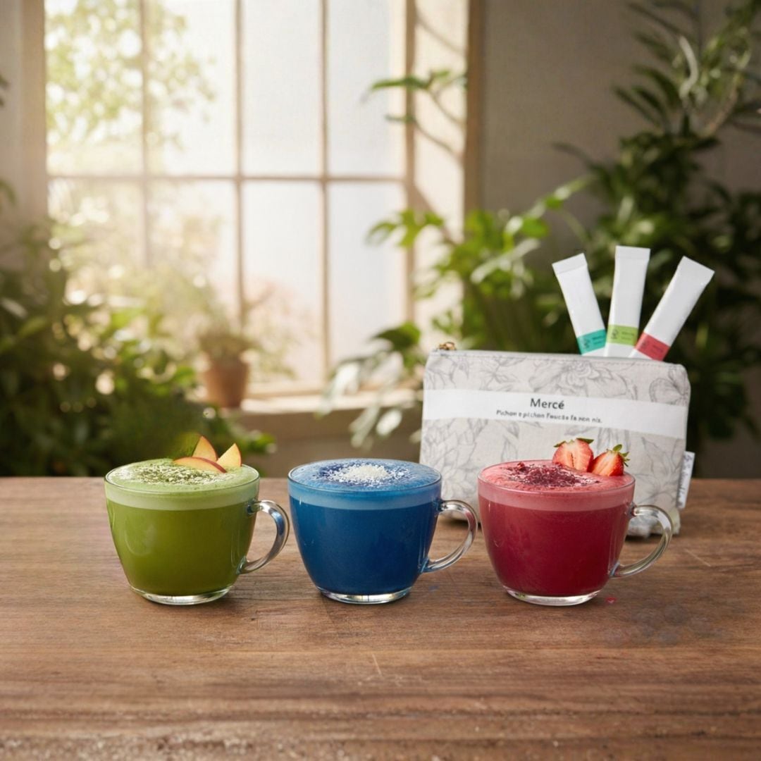 【数量限定】WACHA 3色ボタニカル抹茶 スターターセット|カフェインフリー含む6本入り(各2g)ポーチ付き