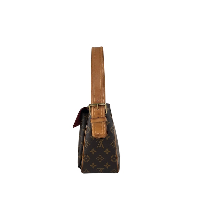 LOUIS VUITTON ルイヴィトン モノグラム ショルダーバッグ ブラウン PVC レザー セミショルダーバッグ ヴィバ・シテ MM M51164 vintage ヴィンテージ オールド w5ixn2