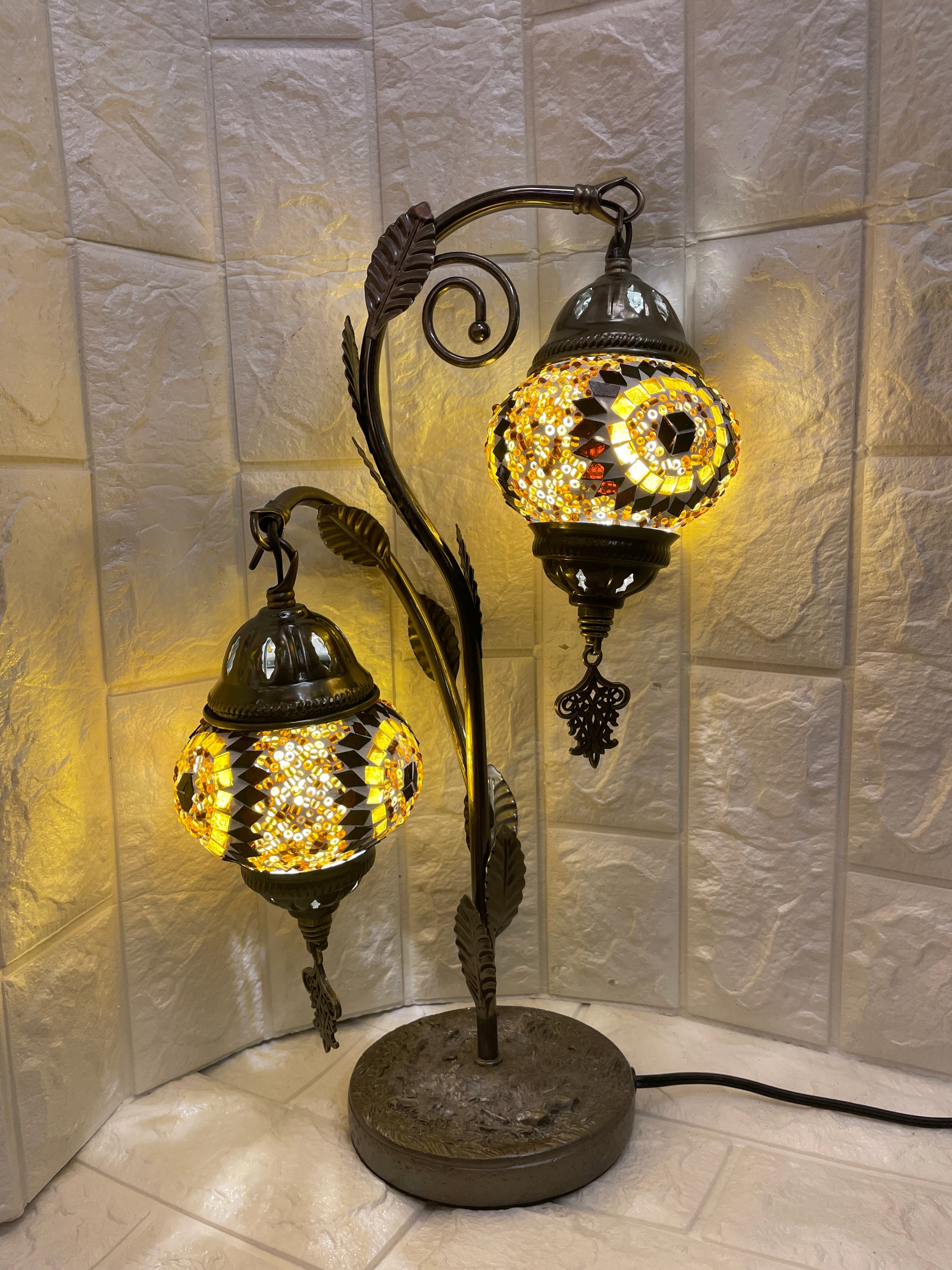 トルコモザイクランプ リーフ Mサイズ | zakurotokyo