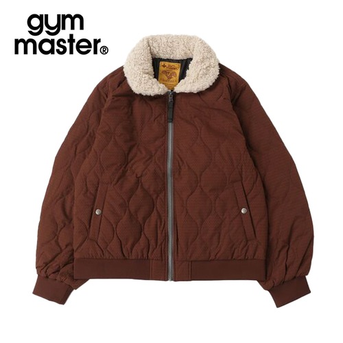 gym master ジムマスター UL-ドビーフライトジャケット sorona 中綿 キルティング フライトジャケット ボア衿 ドビー リップストップ 軽量 防寒 メンズ レディース 冬 アウター G833758 ブラウン