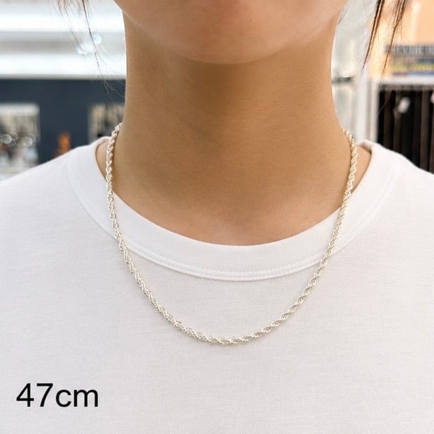 送料無料 ロープチェーン ロープネックレス 56cm 52cm 47cm 45cm 幅4mm