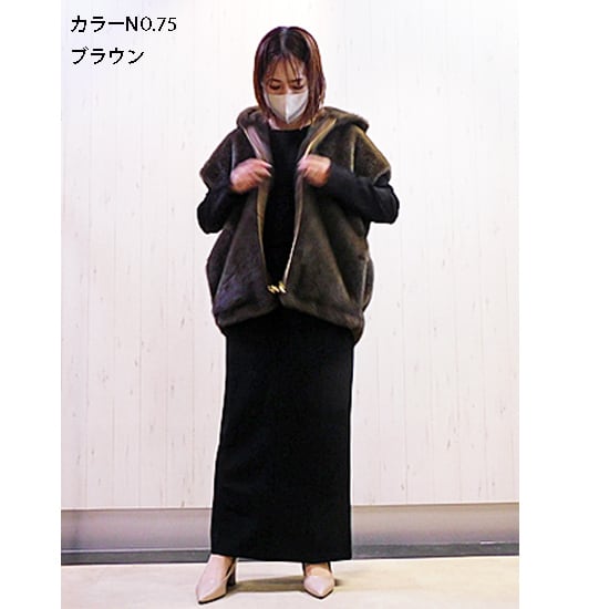 ee460 PASSIONE フェイクファーフードベスト536403 | lmnstore