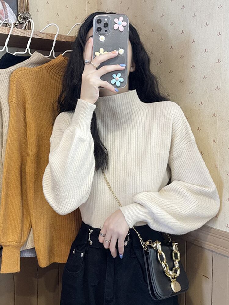 セーター オータムウィンタースタイルシャツ ニットホワイトトップス 秋物 冬物 スーパーモール35117635451