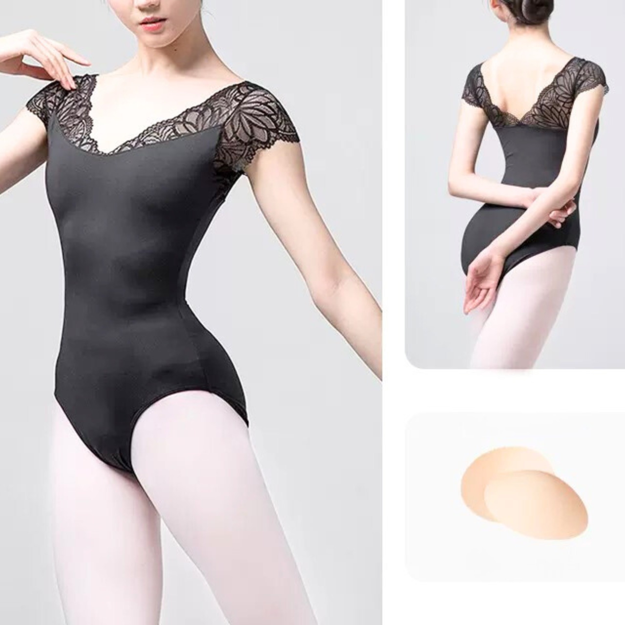 Vライン レースモチーフレオタード L0677