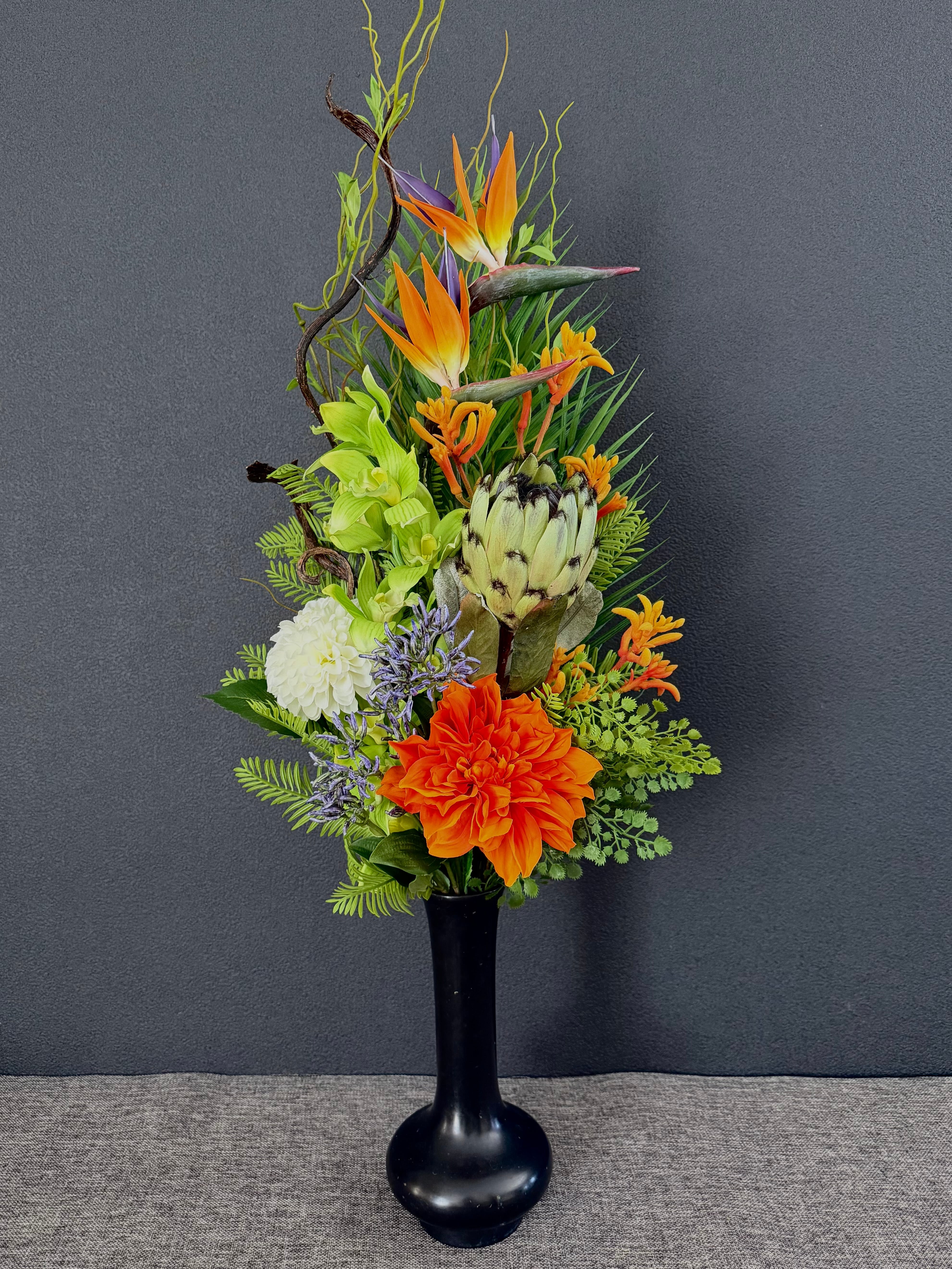 造花仏花 寺院用造花 本堂用仏花 ストレチアオレンジダリア | 造花仏花