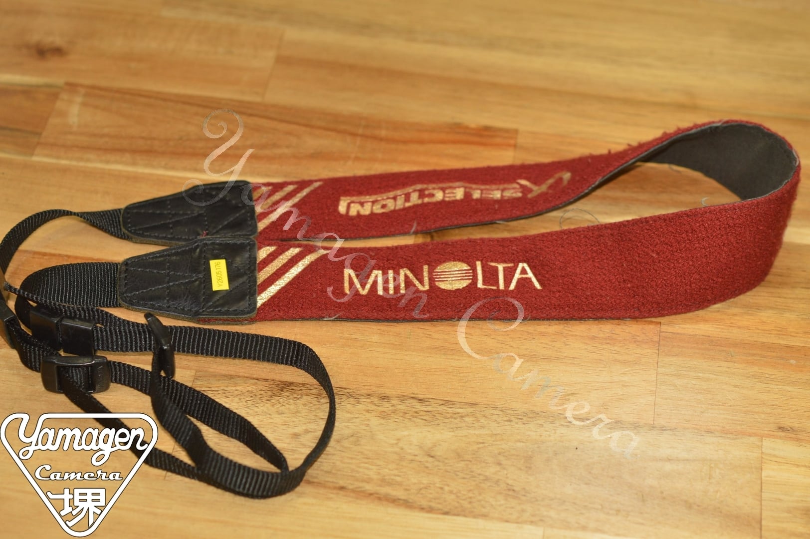 ミノルタ/MINOLTA αSELECTION Strap エンジ×ゴールド×ブラック【美品