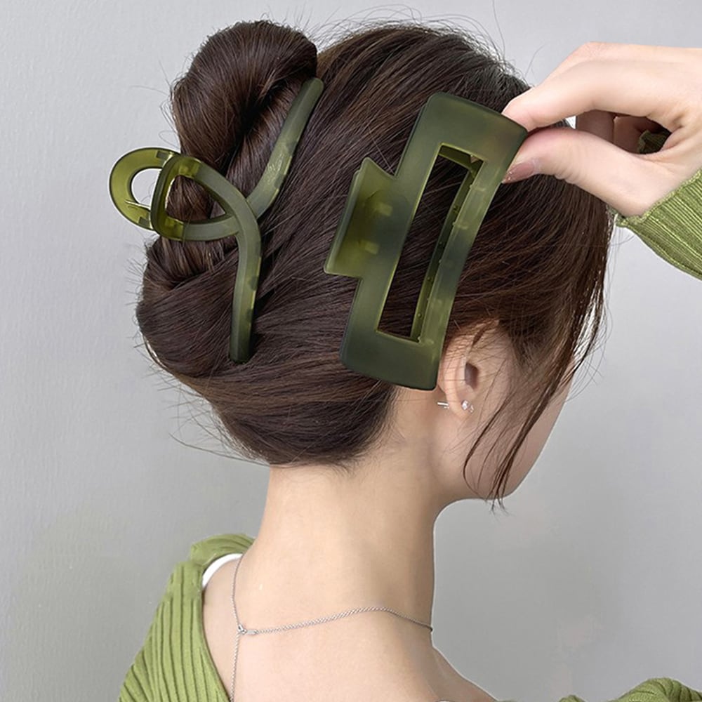 ヘアクリップ 大きめ アクリル バンスクリップ マット表面 髪留め 大人