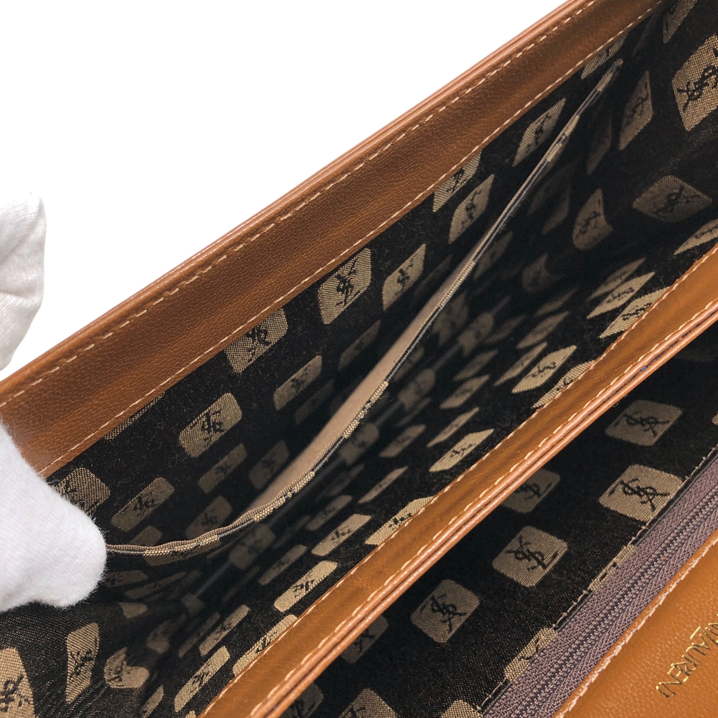 Yves Saint Laurent イヴ・サンローラン ハンドバッグ ブラウン YSL