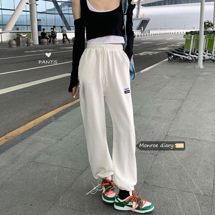 ホワイトパンツ ハイウェスト薄手カジュアル モンロー82922679053