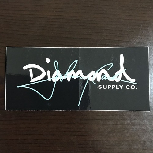 【ST-192】Diamond Supply Co.x Johnny Cash ダイヤモンド サプライ スケートボード ステッカー Cash Script Black