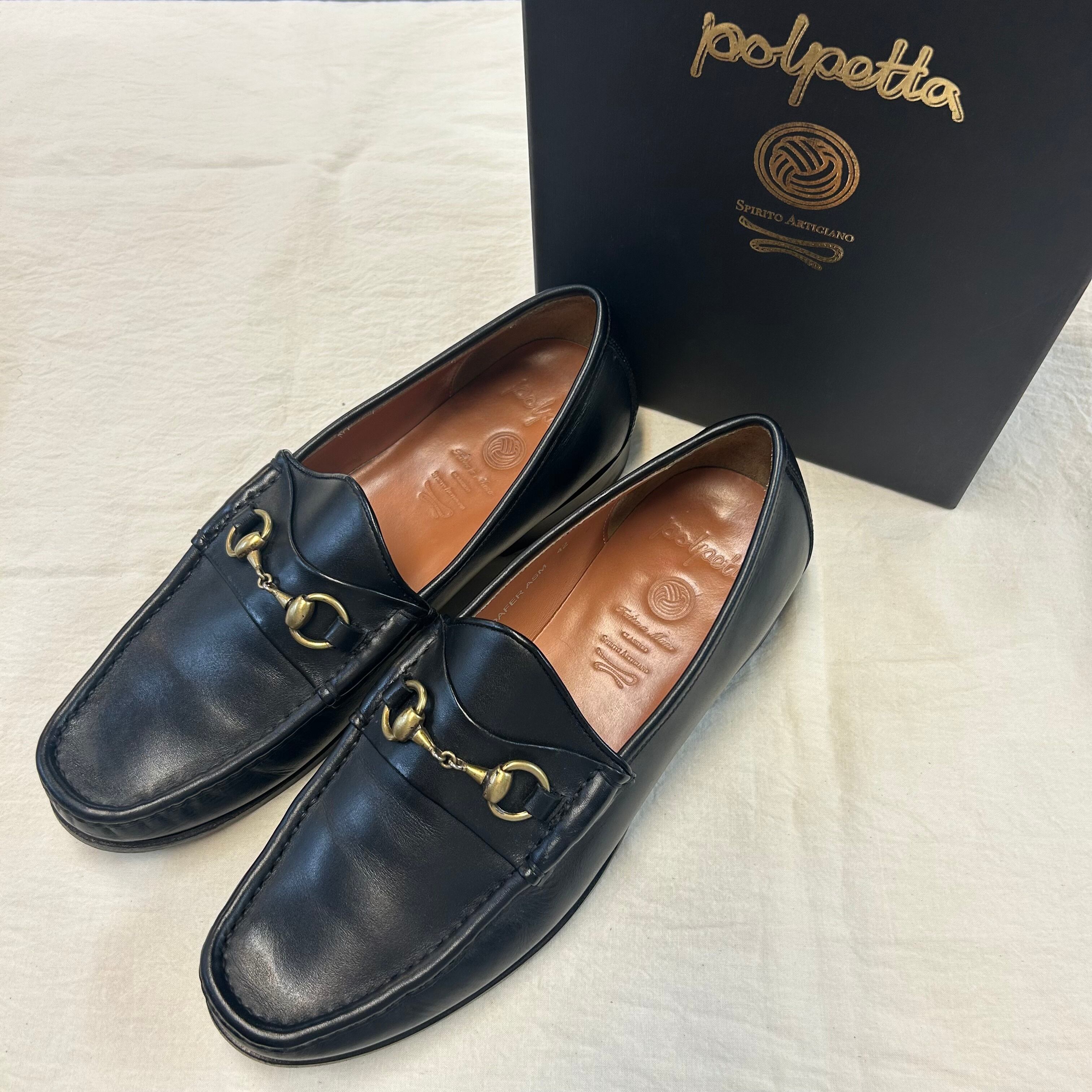 POLPETTA BLACK LEATHER BIT LOAFER《42》 | safarionline