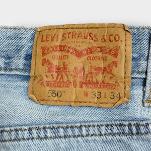 【LEVI'S】 550 デニム ジーンズ ジーパン W33 L34 ビッグサイズ ダボパン アイスブルー リーバイス us古着