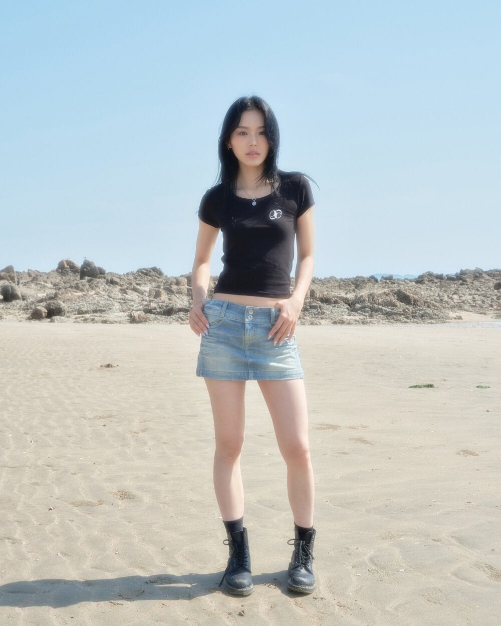 as”on] U NECK TEE / BLACK 正規品 韓国ブランド 韓国通販 韓国代行