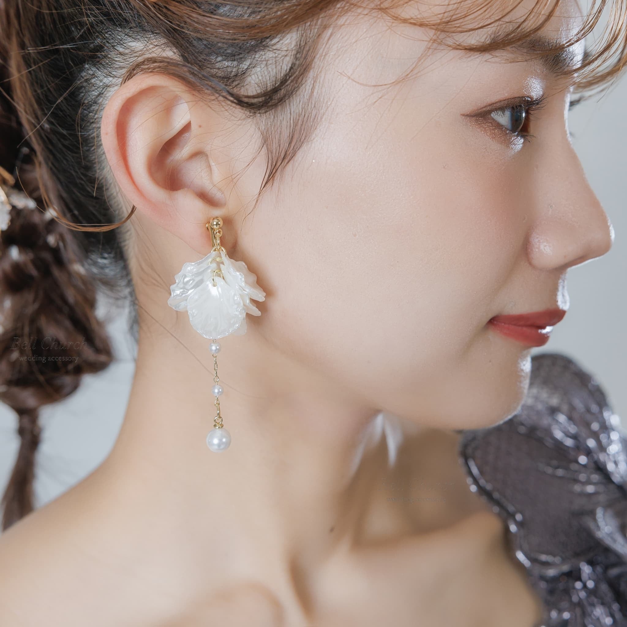 ブライダルピアス イヤリング｜パール｜お花 フラワーモチーフ