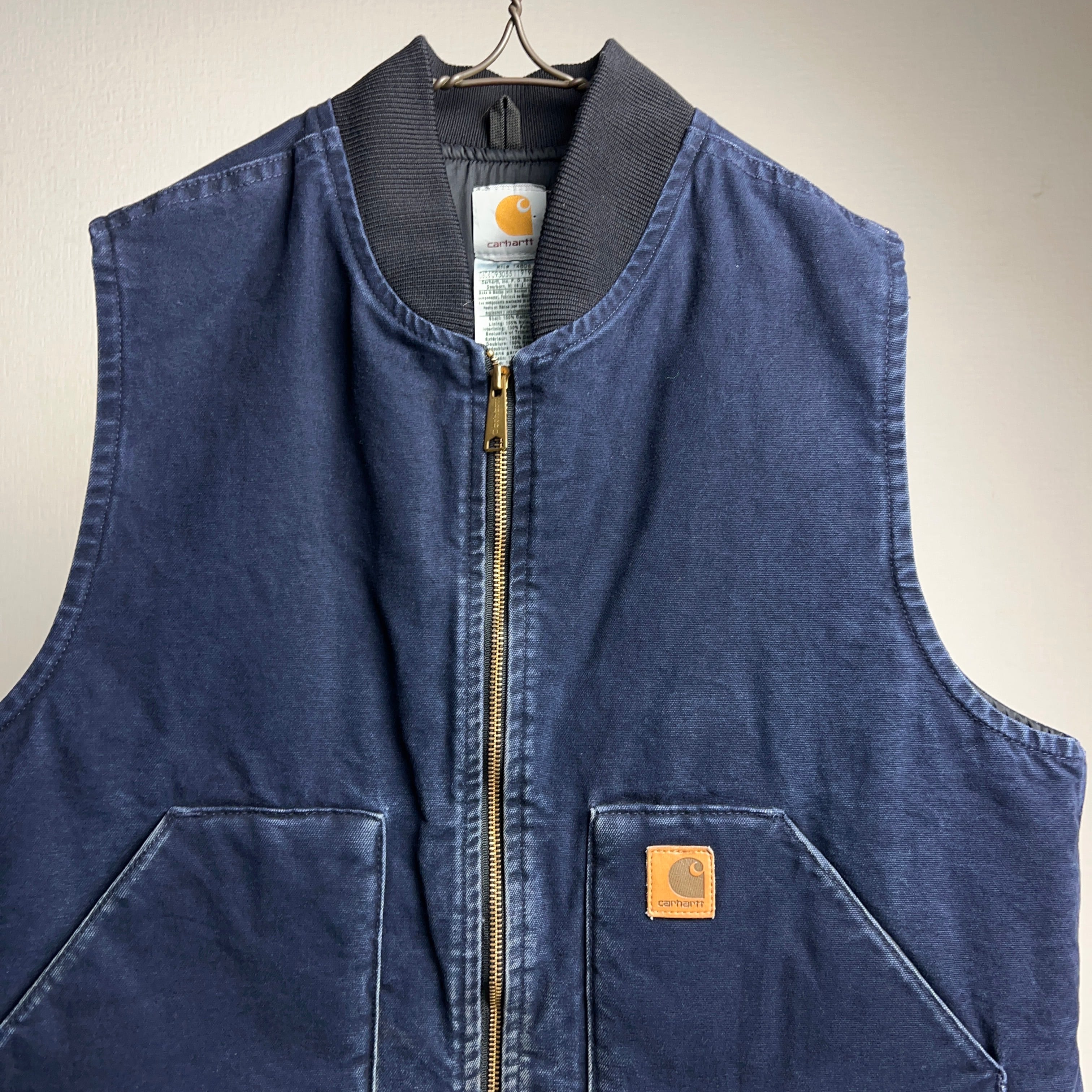 00's~ “Carhartt” Duck Vest SIZE L NAVY 00年代 カーハート ダック