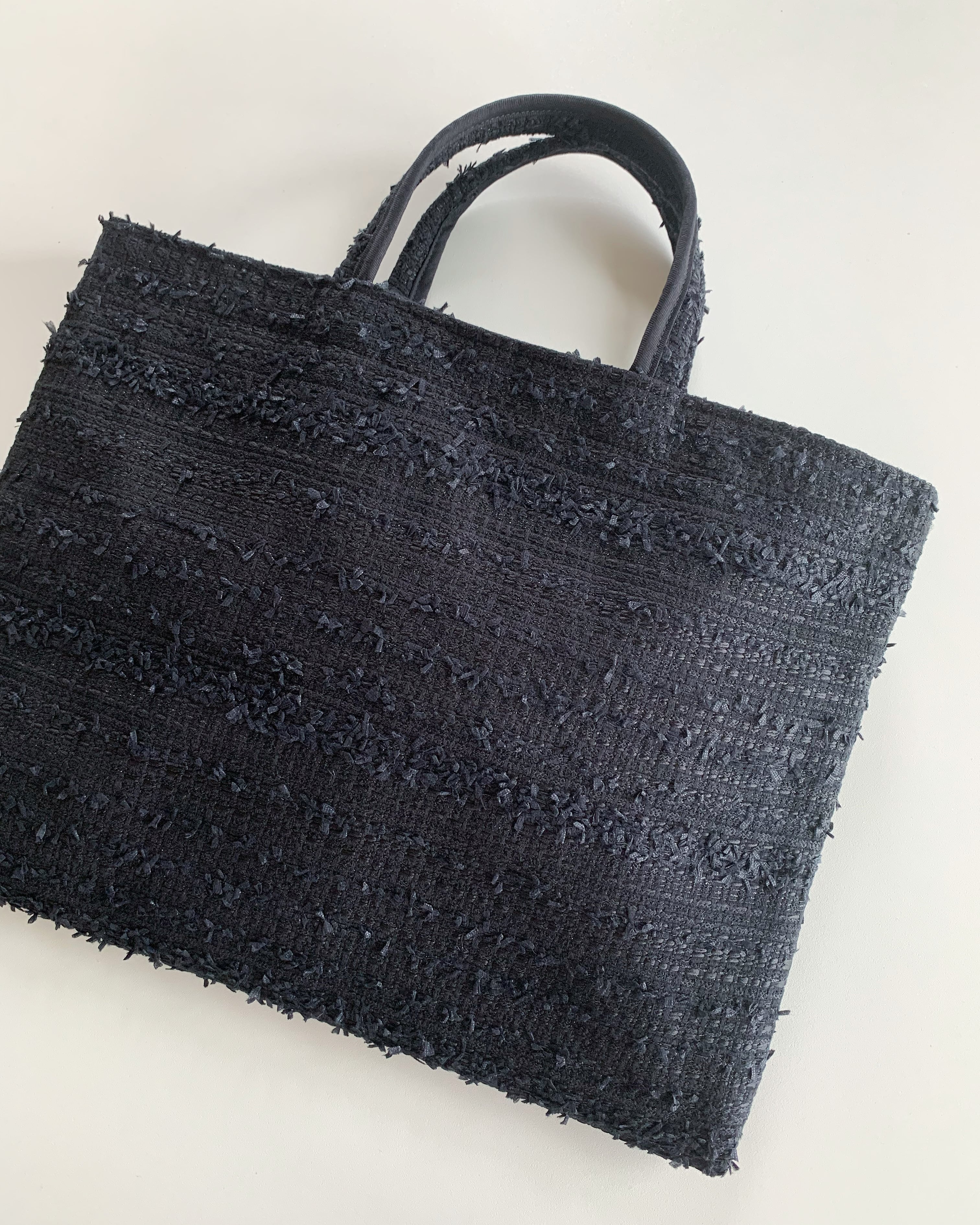 BIBI bag. “LARGE” tweed Noir