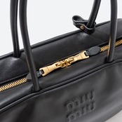 MIU MIU レザー ボー バッグ ラージ ブラック