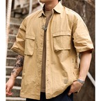 Box Silhouette Open Color Shirt with Back York ◇2color H0368