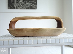 チーク無垢材 プリミティブトレイNA04 入れ物 フルーツトレイ カトラリートレイ 削り出し 小物入れ 世界三大銘木