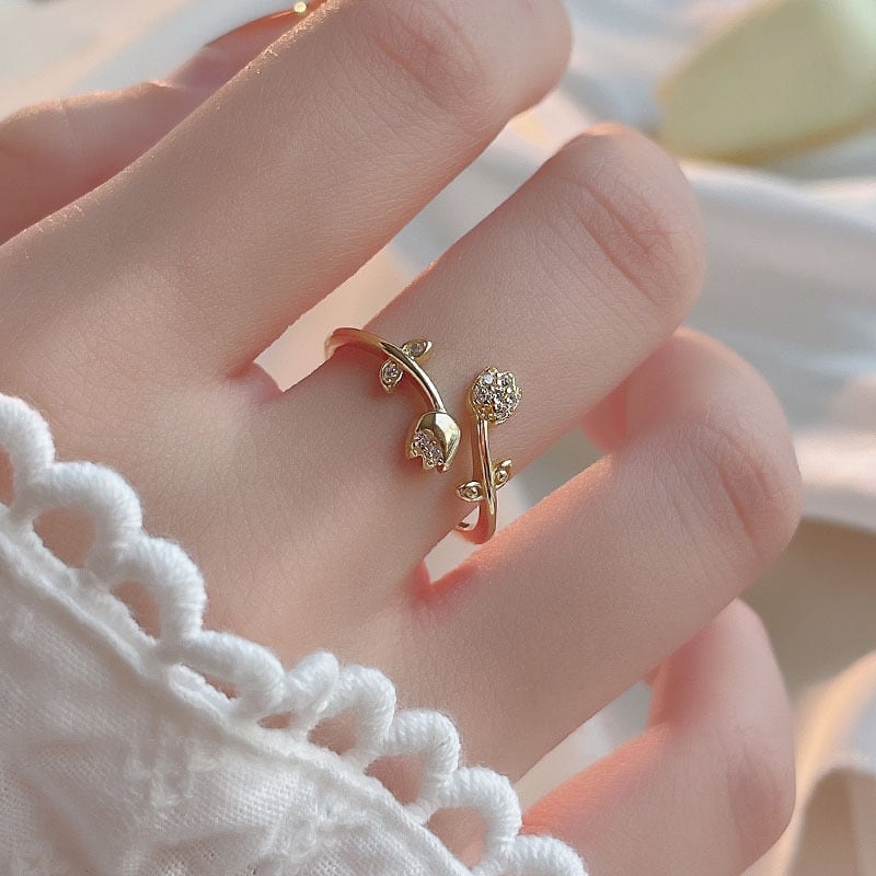 S925モアサナイト フラワーリング 婚約・結婚の特別な日に 永遠の絆