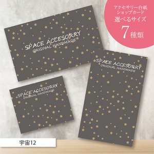 ピアス台紙/アクセサリー台紙/ショップカード/名刺/名入れ/宇宙12