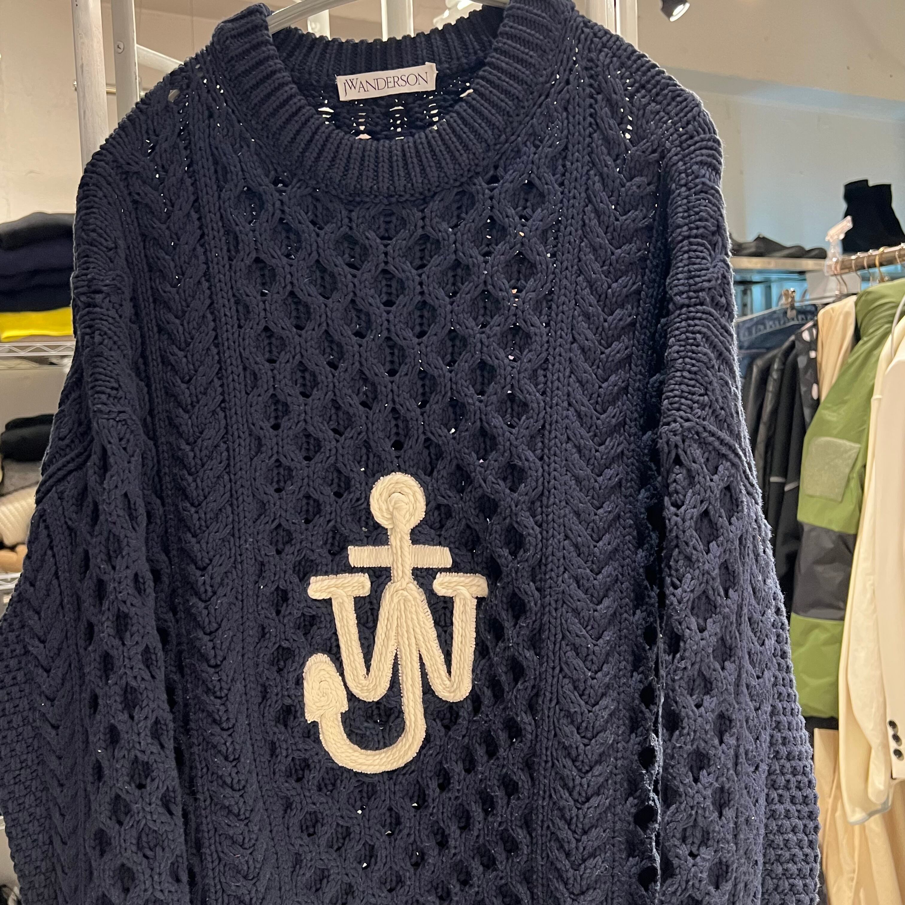 JW Anderson ジェイダブリューアンダーソン ケーブル　ロゴ　コットン混　ニット SIZE.S.KW30MS18【表参道t05】 |  ブランド古着Brooch powered by BASE