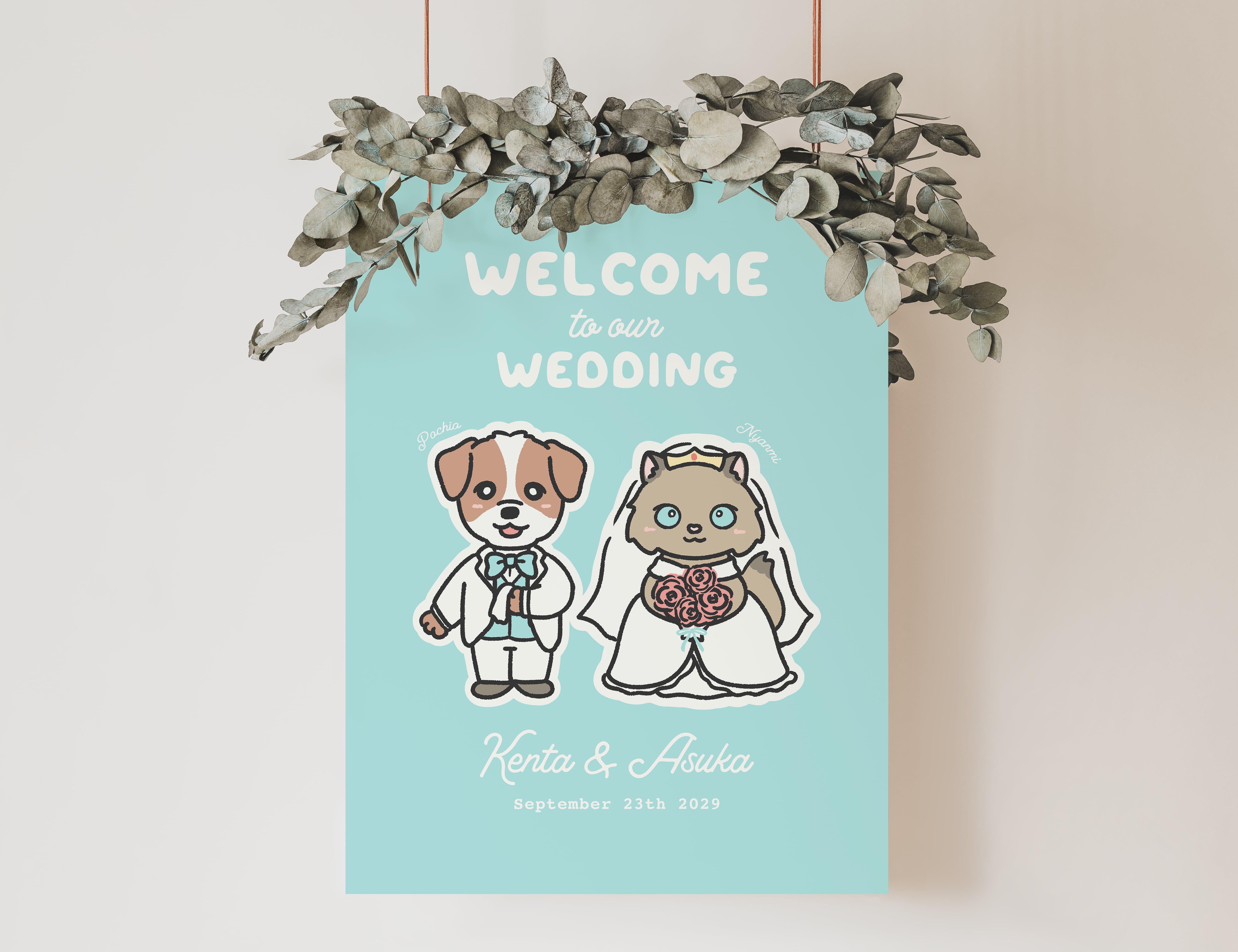 似顔絵オーダー　似顔絵　ウェディング　A4サイズ　三名様　A4サイズ犬 似顔絵オーダー 似顔絵 ウェディング A4サイズ 三名様 A4サイズ