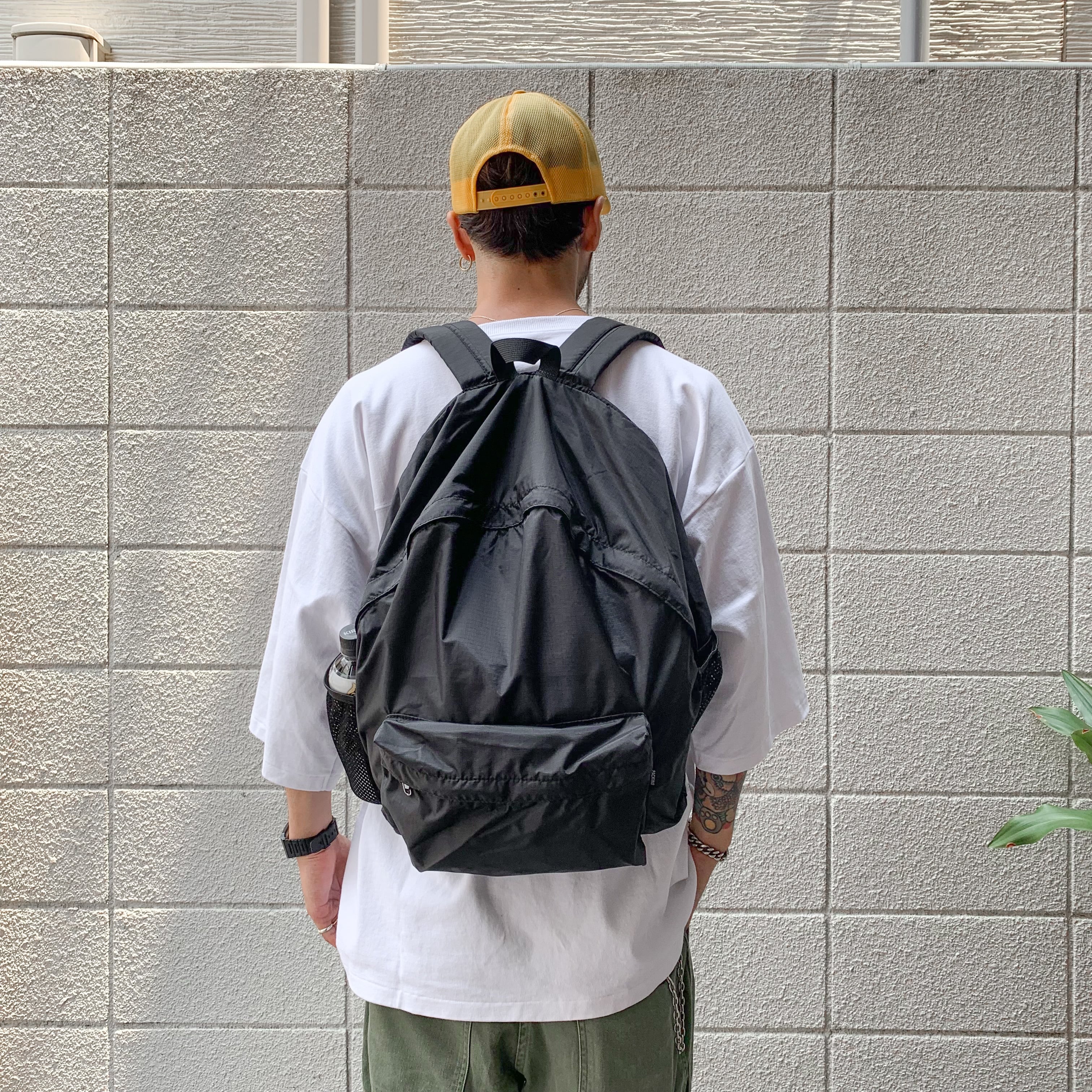 PACKING RIP STOP BACKPACK (LIGHT WEIGHT) BLACK (パッキング バックパック リップストップ  ブラック) WhiteHeadEagle