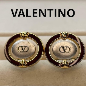 VALENTINO Vロゴ カフリンクス ボルドー #244
