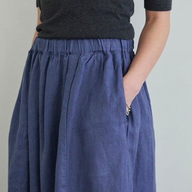 fog linen workリトアニアリネン ギャザー スカート fog linen work リトアニアリネン ストライプ ギャザースカート｜Yahoo