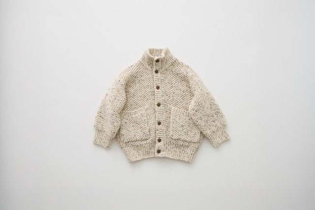 eLfinFolk(エルフィンフォルク)/ Nep Yarn Knit Cardigan / ivory / 140cm