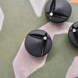 1粒ラインストーンサイドクロス×ブラック 15㎜