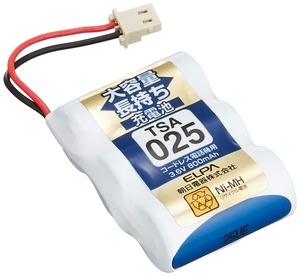 【在庫処分】ELPA エルパ 子機用 大容量長持ち充電池 TSA-025