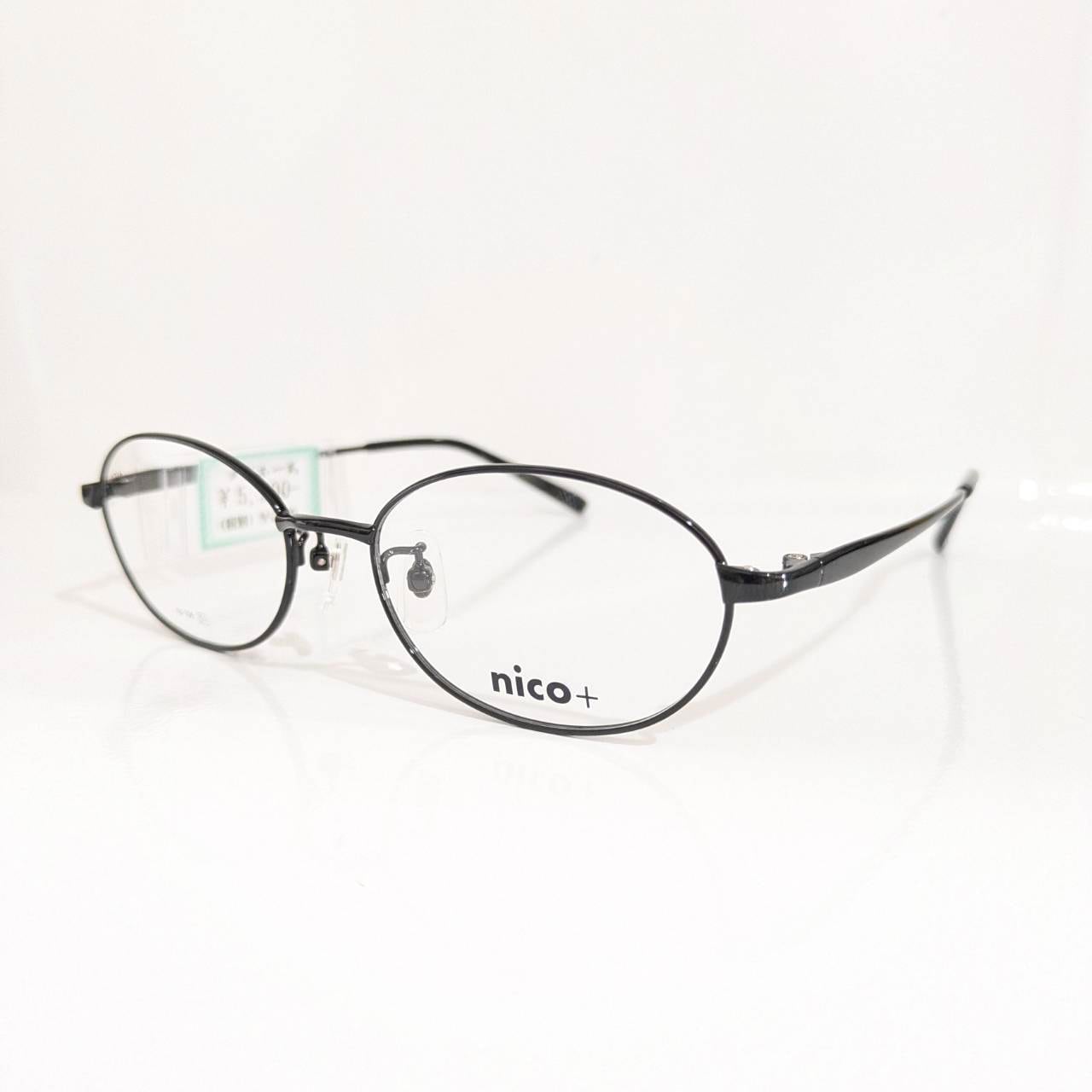 【nico+】オーバルメタルフレーム ブラック