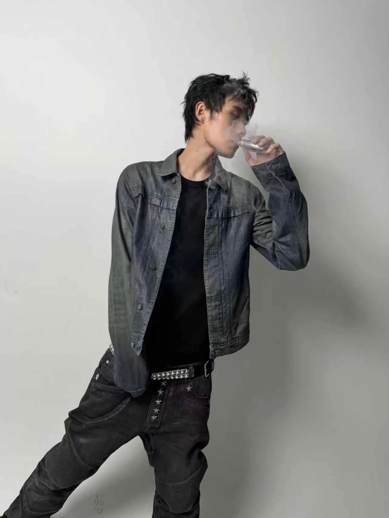 【CinderVein】Gradient Washed Denim Jacket