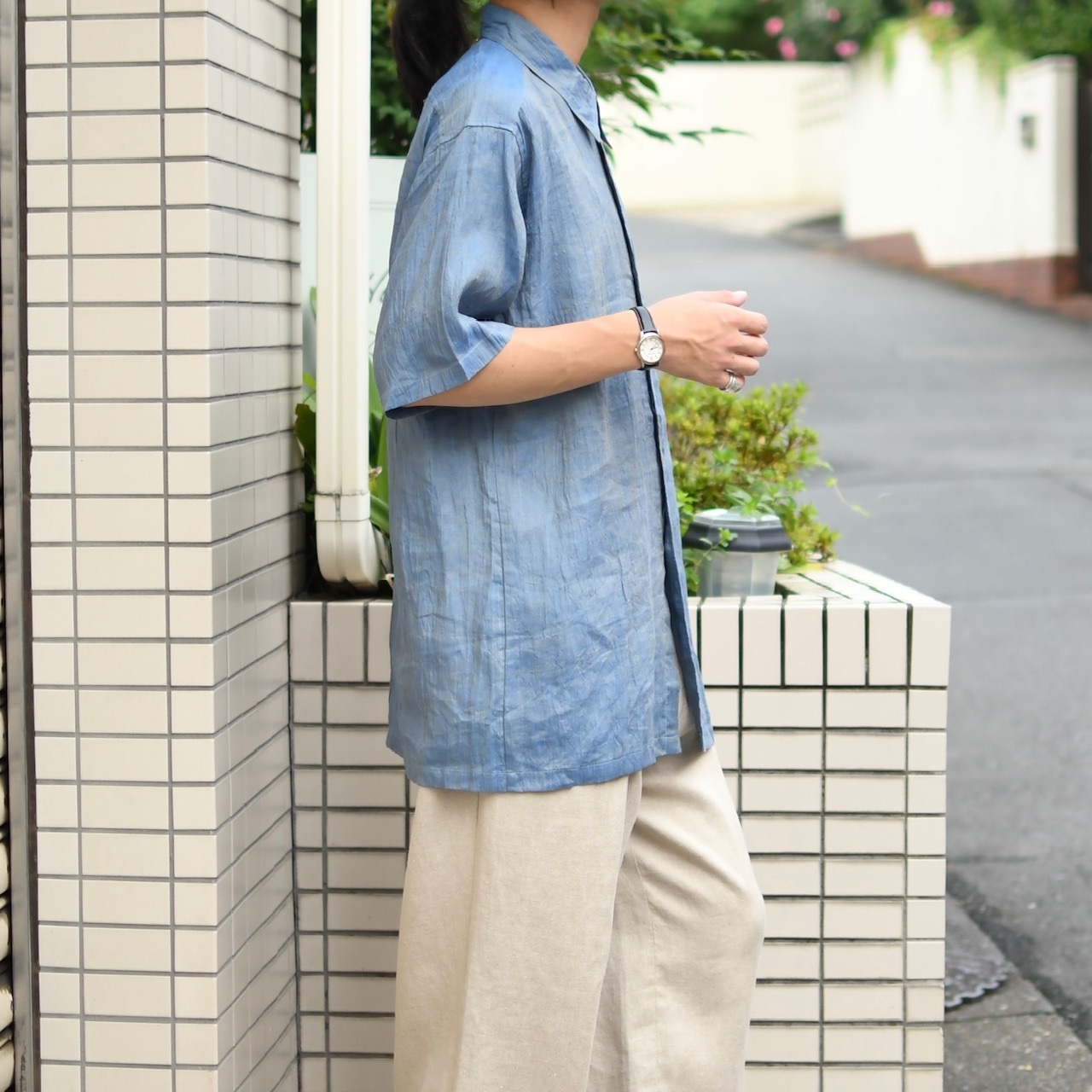 design iridescence shirt blue