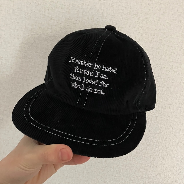 "I am"corduroy cap-Black-