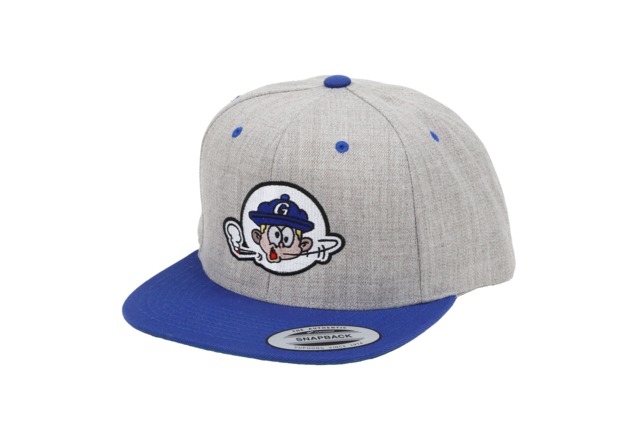 GINRHYMES / "SURPRISED KID" SNAP BACK CAP / BLUE×GRAY